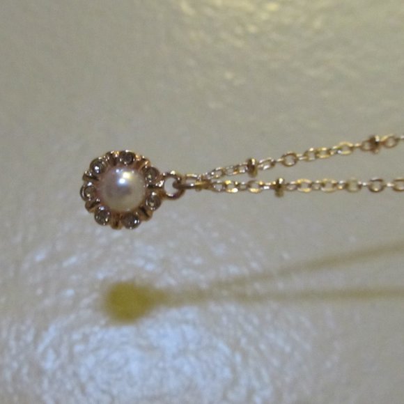 Layered Diamond Pearl Necklace - Picture 3 of 3